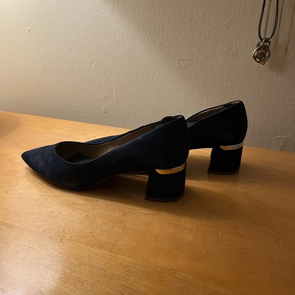 Elegant Navy Suede Women's Heels